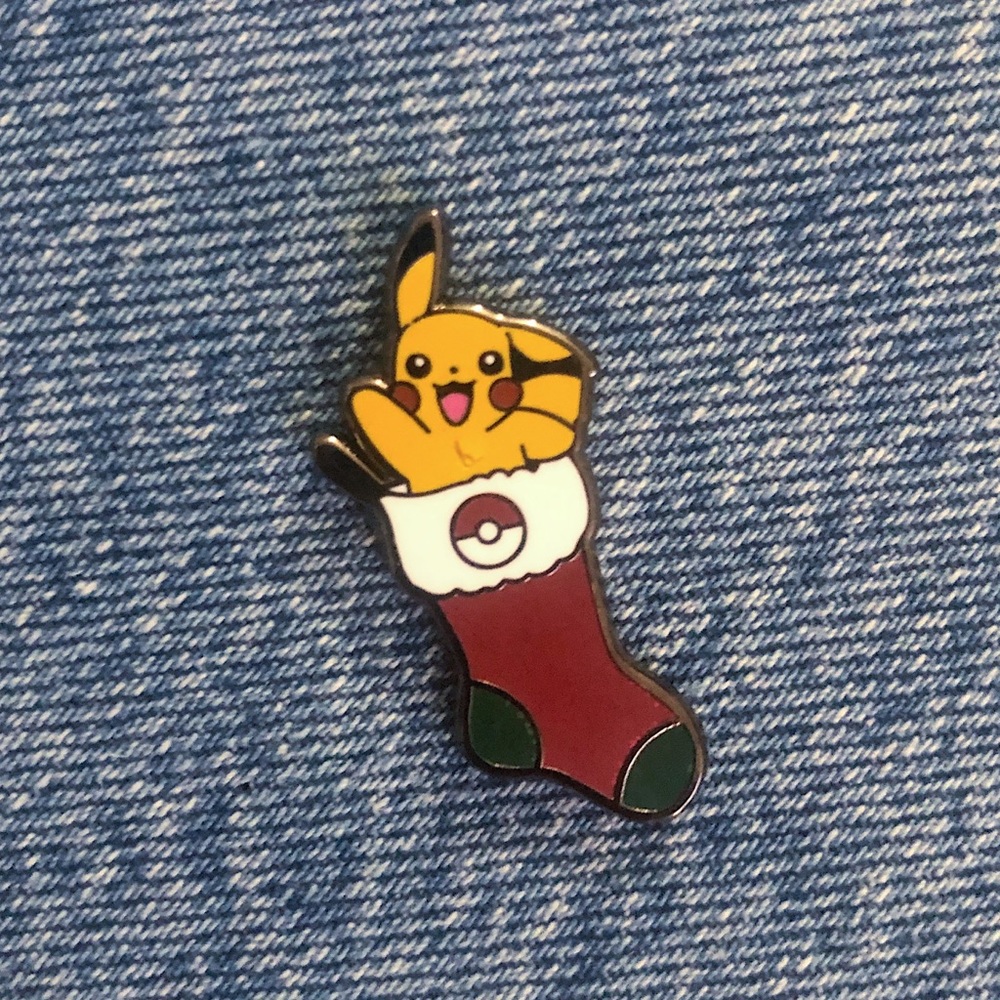Pikachu in Christmas Stocking Pin